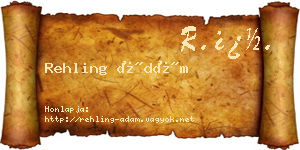 Rehling Ádám névjegykártya